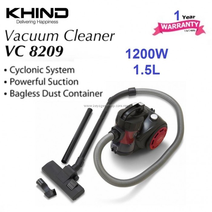 Khind Bagless Vacuum Cleaner Vc8209 1 5liter Red