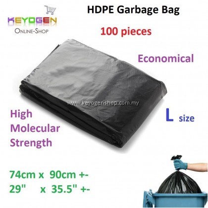 Free delivery HDPE Garbage Bag L 74cm x 90cm - 100pcs #mycybersale